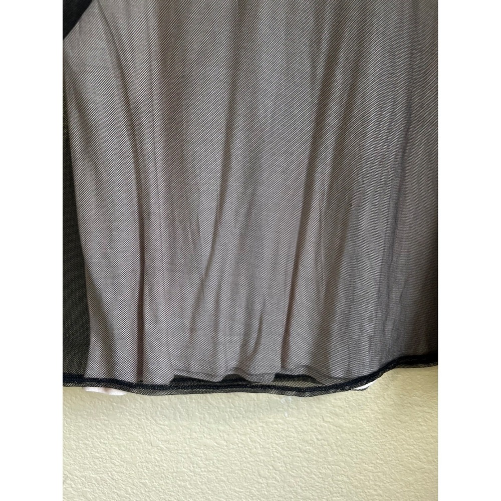 Farm Rio Vintage Y2K Mesh Midi Skirt Black Grey Embroidered Bird Polka Dot Small - Picture 9 of 10